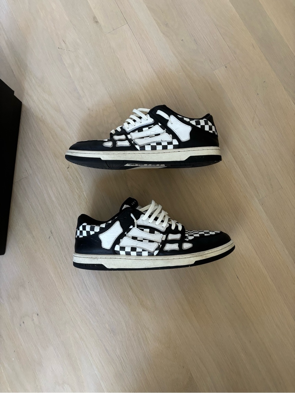 AMIRI Black and White Checkerboard Low-Top Sneakers